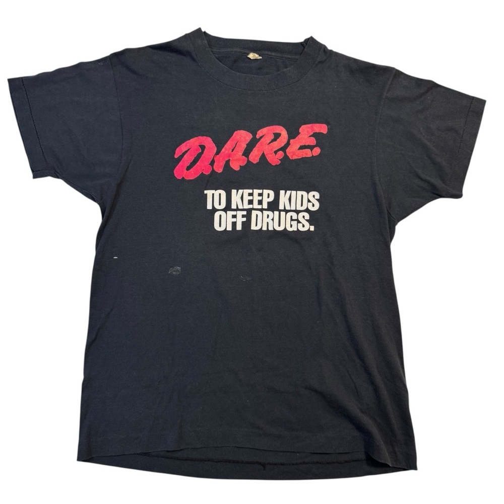 Vintage 80s DARE Drug-Resistance T-Shirt Large Single-Stitch Anti-Drug Tee